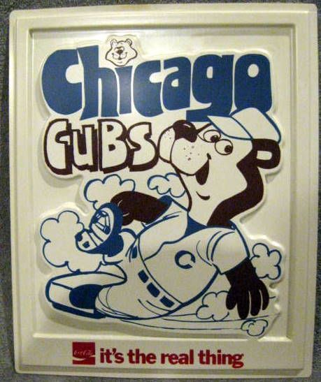 VINTAGE CHICAGO CUBS COCA-COLA DISPLAY SIGN