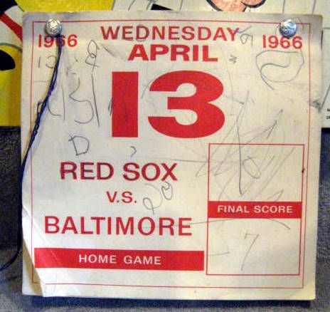1966 BOSTON RED SOX ADVERTISING POSTER/SCHEDULE- NARRAGANSETT BEER