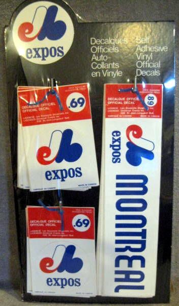 VINTAGE MONTREAL EXPOS DECAL/BUMPER STICKER STORE DISPLAY