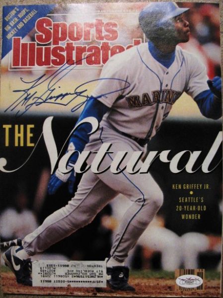 1990 KEN GRIFFEY JR SIGNED SPORTS ILLUSTRATED w/JSA COA