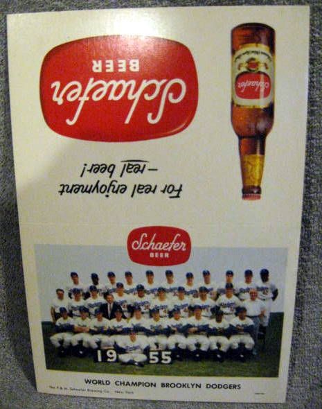 Lot Detail - 1955 BROOKLYN DODGERS WORLD CHAMPION SCHAEFFER BEER