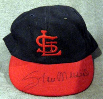 STAN MUSIAL SIGNED ST. LOUIS CARDINALS  HAT