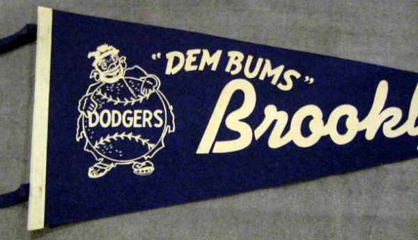 50's BROOKLYN DODGERS DEM BUMS PENNANT