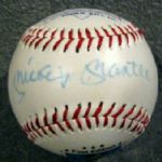 MICKEY MANTLE SIGNED "ROOKIE CARD" BASEBALL
