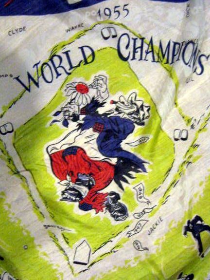 1955 BROOKLYN DODGERS WORLD CHAMPS SILK SCARF