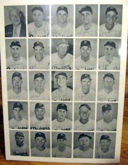 1949 BROOKLYN DODGERS UN-CUT PHOTO PACK SHEET PHOTOS