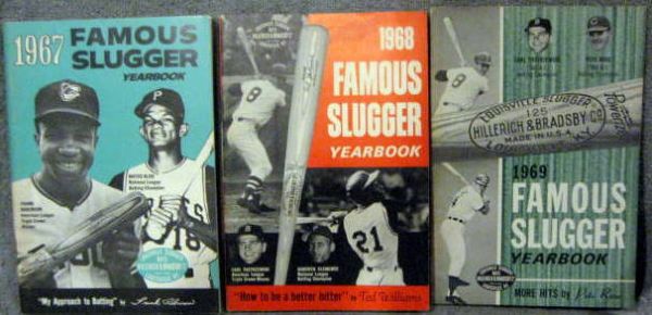 1967 - 1969 FAMOUS SLUGGER YEARBOOKS (3)