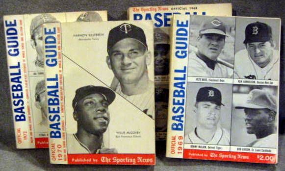 60's/70's THE SPORTING NEWS BASEBALL GUIDES (4)