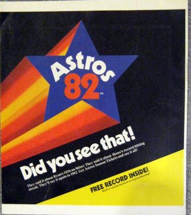 1982 HOUSTON ASTROS PROMOTIONAL RECORD - RYAN NO-HITTER!