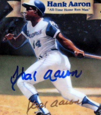 HANK AARON 'HOME RUN PLATE - SIGNED w/JSA COA