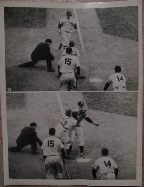 1953 WORLD SERIES GAME #4 -- MARTIN AND CAMPANELLA COLLISION -(2) INTERNATIONAL NEWS PHOTO'S