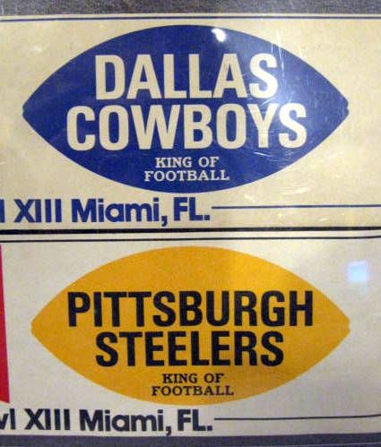 1979 SUPER BOWL XIII BUMPER STICKERS - 2- STEELERS & COWBOYS