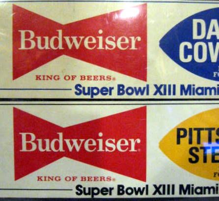 1979 SUPER BOWL XIII BUMPER STICKERS - 2- STEELERS & COWBOYS