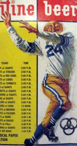 Lot Detail - 1961 NFL T.V. SCHEDULE POSTER FROM BALLANTINE BEER
