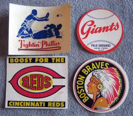 40's MAJOR LEAGUE BASEBALL TEAM DECALS