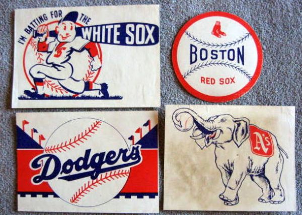 40's MAJOR LEAGUE BASEBALL TEAM DECALS