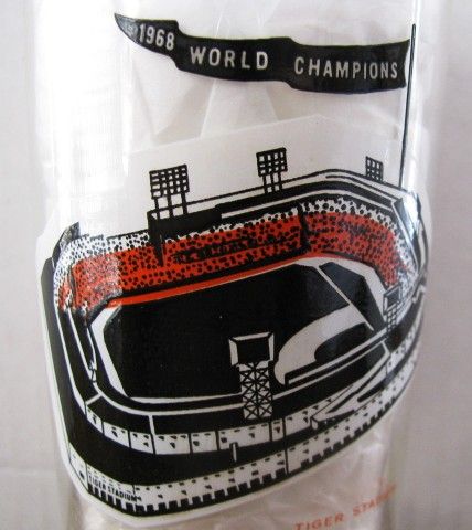 1968 DETROIT TIGERS WORLD CHAMPIONS BASEBALL GLASS
