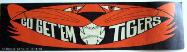 VINTAGE DETROIT TIGERS BUMPER STICKERS- 2