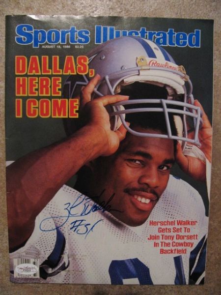 HERSCHEL WALKER SIGNED SPORTS ILLUSTRATED W/ JSA COA