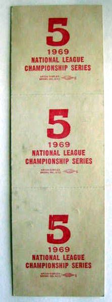 1969 NLCS TICKETS STUB- NEW YORK METS - w/BONUS - RARE