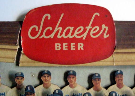 1955 BROOKLYN DODGERS WORLD CHAMPION SCHAEFFER BEER 3-D PLAQUE