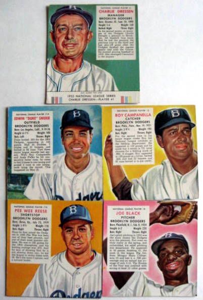 1953 RED MAN BROOKLYN DODGERS CARDS- 5 DIFFERENT