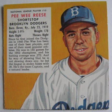 1953 RED MAN BROOKLYN DODGERS CARDS- 5 DIFFERENT