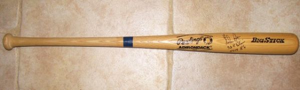 NOLAN RYAN 324 WINS 5714 K'S SIGNED BASEBALL BAT W/JSA COA