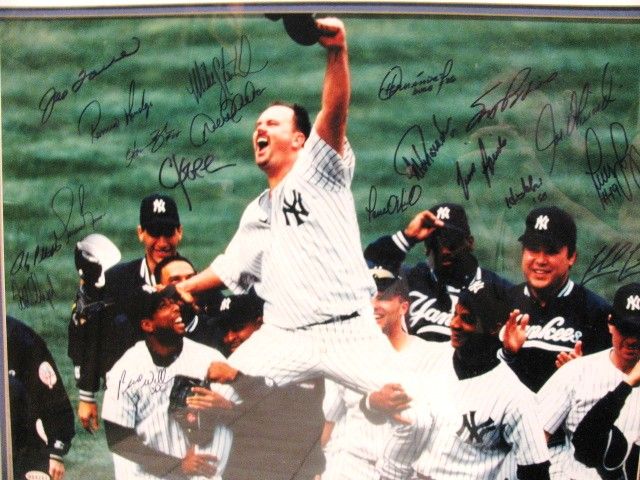 Lot Detail - 1998 NY YANKEES TEAM SIGNED PICTURE + DAVID WELLS PERFECT GAME  BALL- w/STEINER LOA