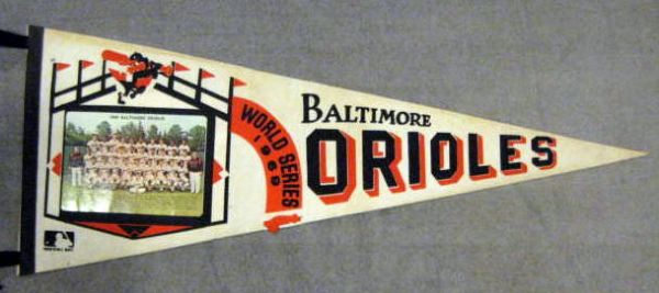 1969 BALTIMORE ORIOLES WORLD SERIES PHOTO PENNANT