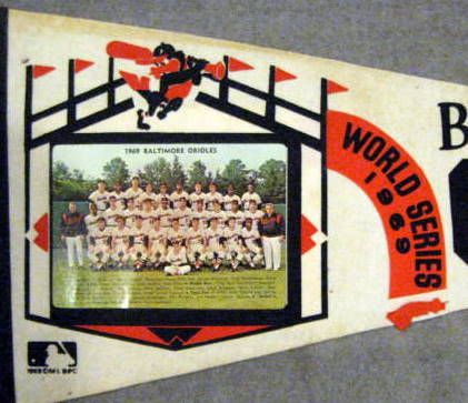 1969 BALTIMORE ORIOLES WORLD SERIES PHOTO PENNANT