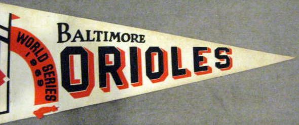 1969 BALTIMORE ORIOLES WORLD SERIES PHOTO PENNANT