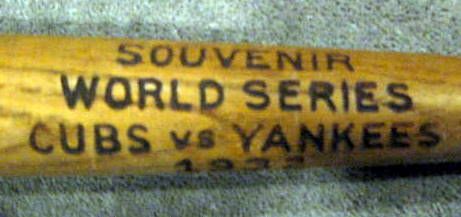 1932 WORLD SERIES SOUVENIR BAT- CUBS VS YANKEES