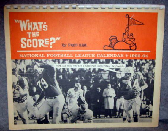 1963 NFL CALENDAR- ILLUSTRATED BY FRED KAIL