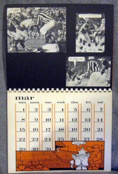 1963 NFL CALENDAR- ILLUSTRATED BY FRED KAIL