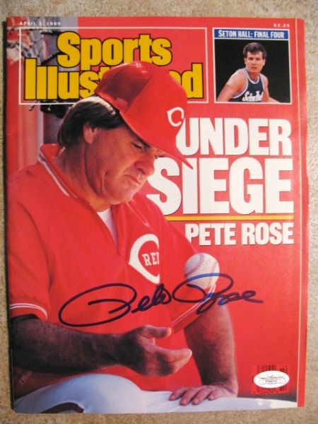 PETE ROSE SIGNED SPORTS ILLUSTRATED W/ JSA COA