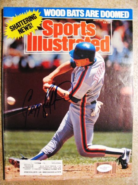 NY METS GREG JEFFERIES SIGNED SPORTS ILLUSTRATED W/ JSA COA