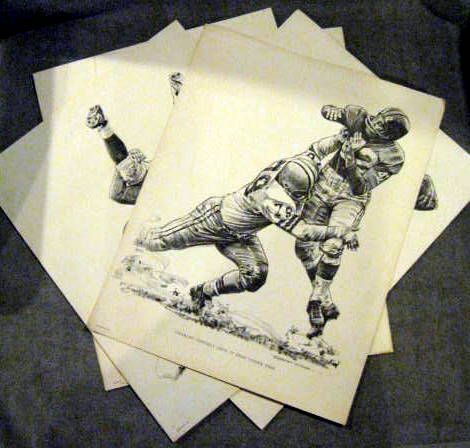 1960 NEW YORK GIANTS PLAYER POSTERS - 5 DIFFERENT