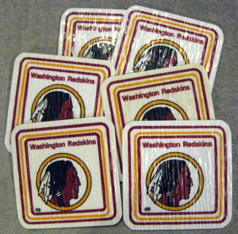 VINTAGE 60's WASHINGTON REDSKINS COASTERS - 6