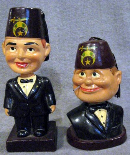 VINTAGE LOT OF 2 SHRINER BOBBING HEADS