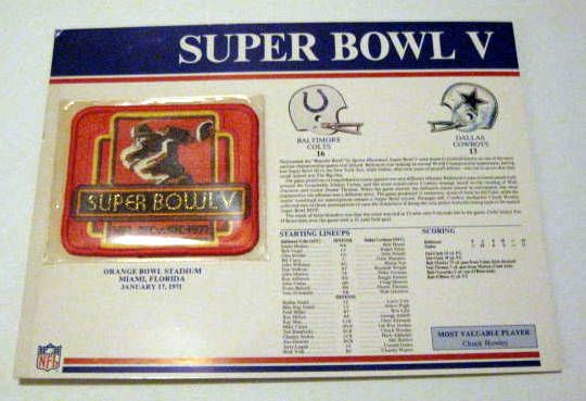 SUPER BOWL V CARDED JACKET PATCH