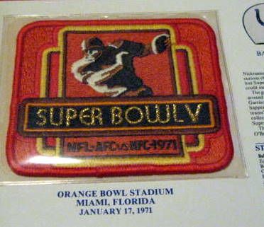 SUPER BOWL V CARDED JACKET PATCH