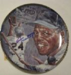 WILLIE MAYS SIGNED PLATE w/JSA COA