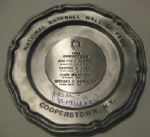 1983 HALL OF FAME PEWTER PLATE SIGNED BY JUAN MARICHAL w/JSA COA