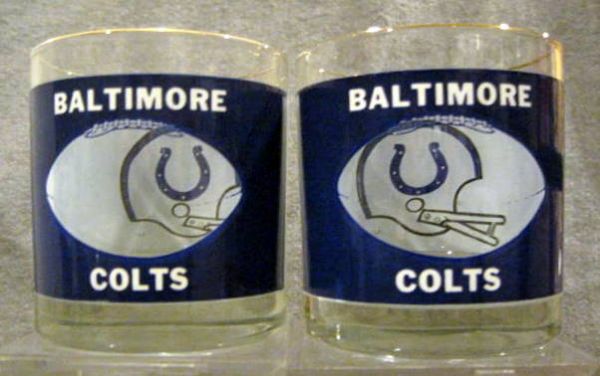 VINTAGE BALTIMORE COLTS DRINKING GLASSES