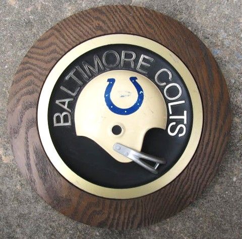 1970's BALTIMORE COLTS ROUND HELMET WALL PLAQUE