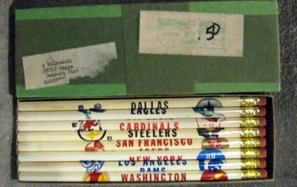 1968 NFL PENCILS SET w/SHIPPING BOX