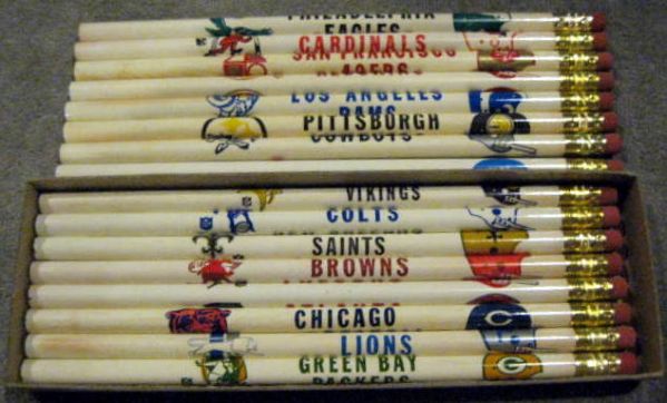 1968 NFL PENCILS SET w/SHIPPING BOX