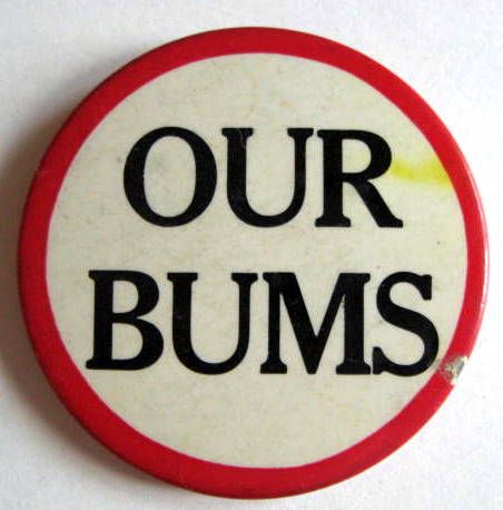 VINTAGE BROOKLYN DODGERS OUR BUMS PIN BACK
