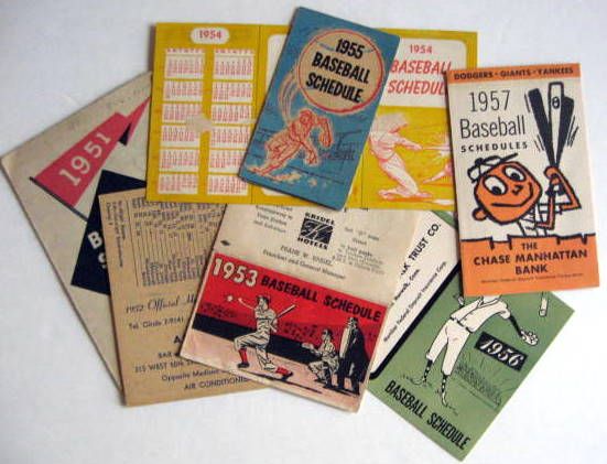 1951-1957 DODGERS/YANKEES & GIANTS POCKET SCHEDULES